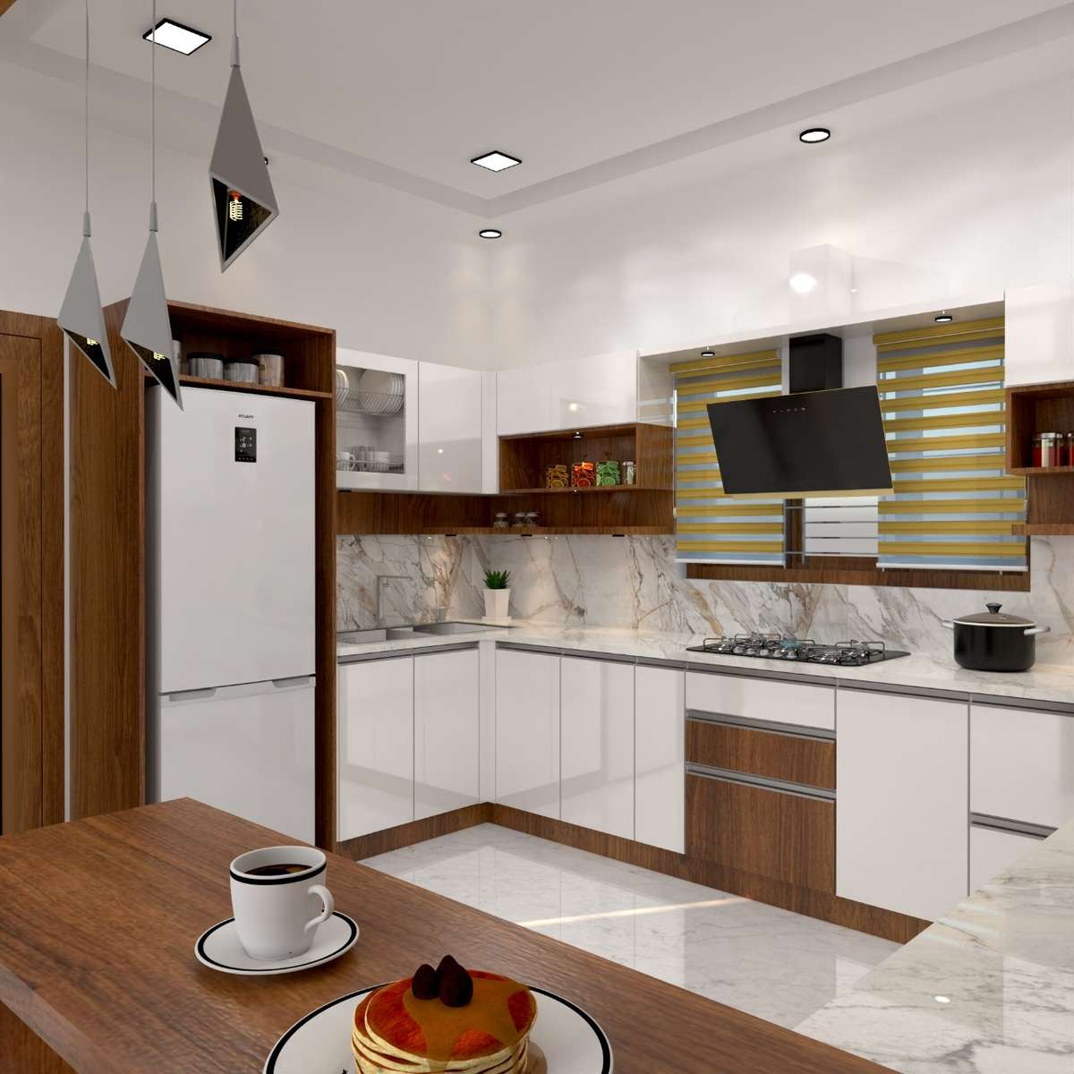 Lighting, Kitchen, Storage Designs by Contractor mohd Arif Saifi, Ernakulam | Kolo