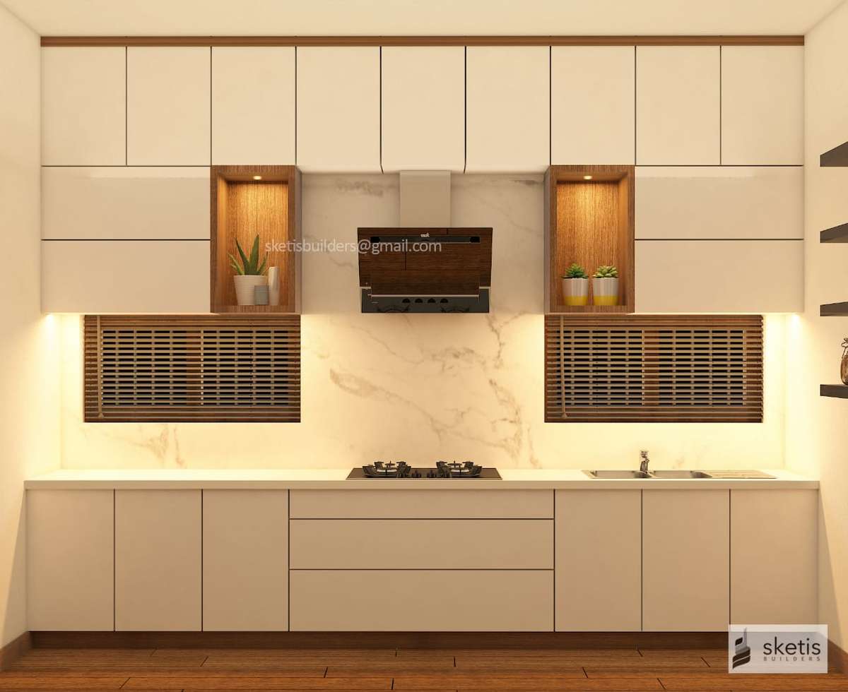 Kitchen, Lighting, Storage Designs by Interior Designer Rahoof skt, Kozhikode | Kolo