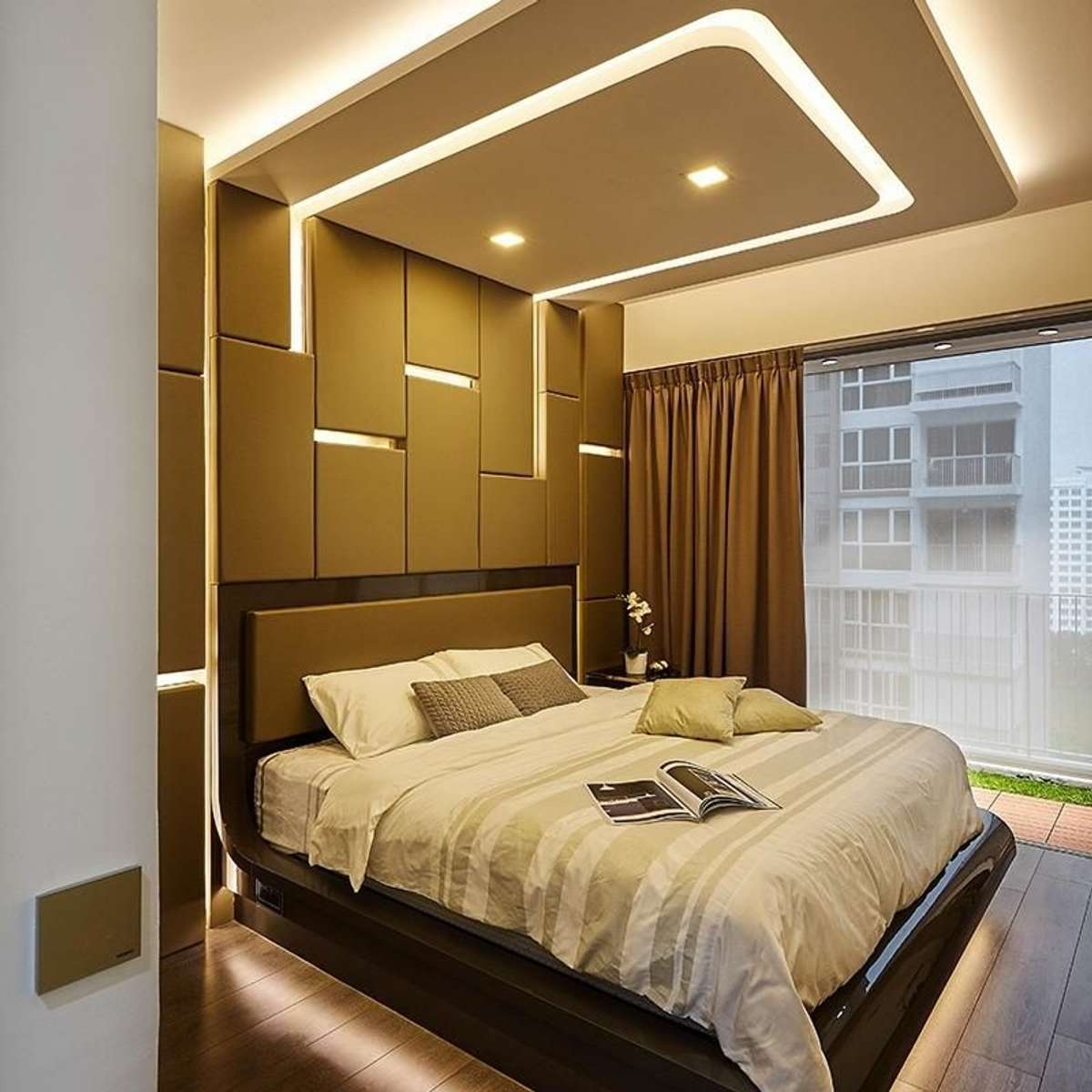 Ceiling, Bedroom, Lighting, Furniture, Storage Designs by Interior Designer Siddhi Goyal, Delhi | Kolo
