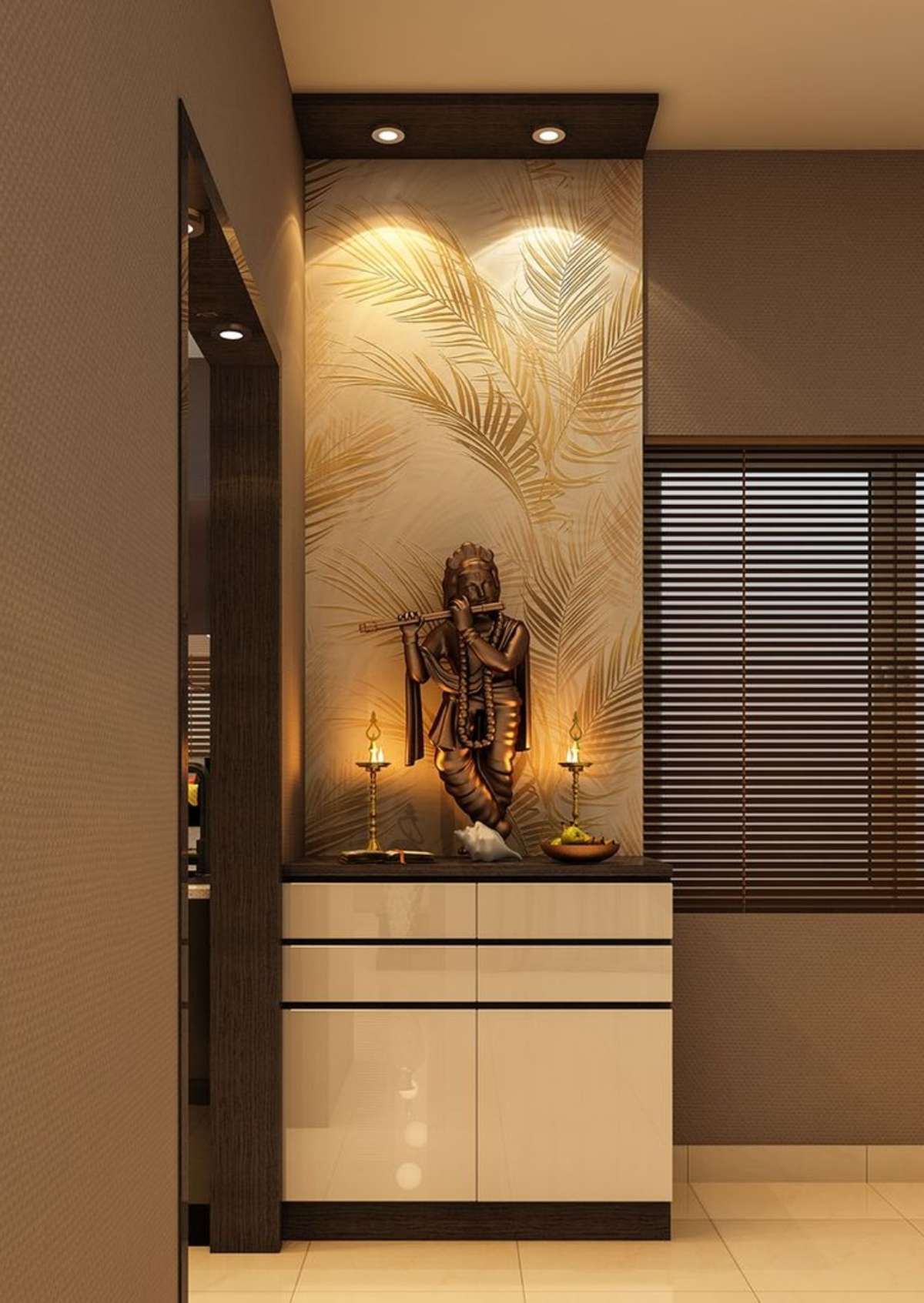 Lighting, Prayer Room, Storage Designs by Interior Designer Home vibes Furniture, Malappuram | Kolo