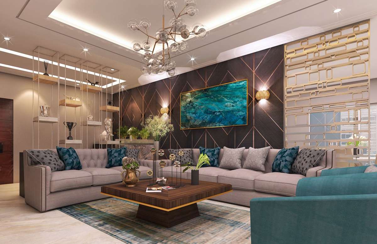 Lighting, Living, Furniture, Table, Storage Designs by Interior Designer visual line interio, Gurugram | Kolo