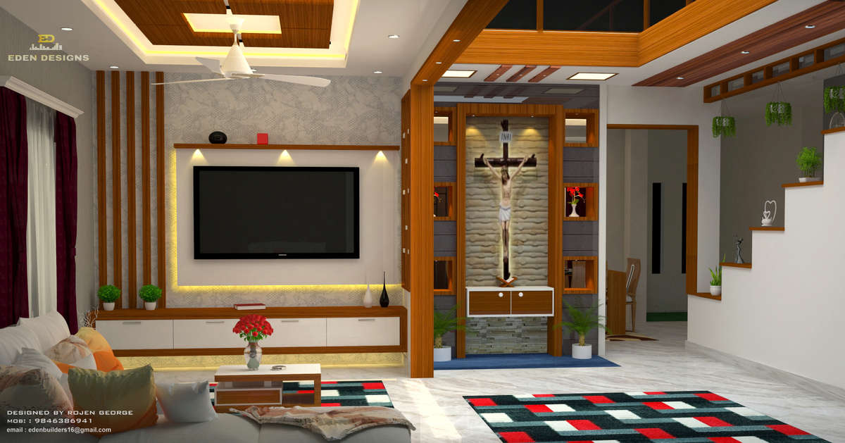 Lighting, Living, Storage Designs by 3D & CAD EDEN INTERIORS 3D Designs, Kottayam | Kolo