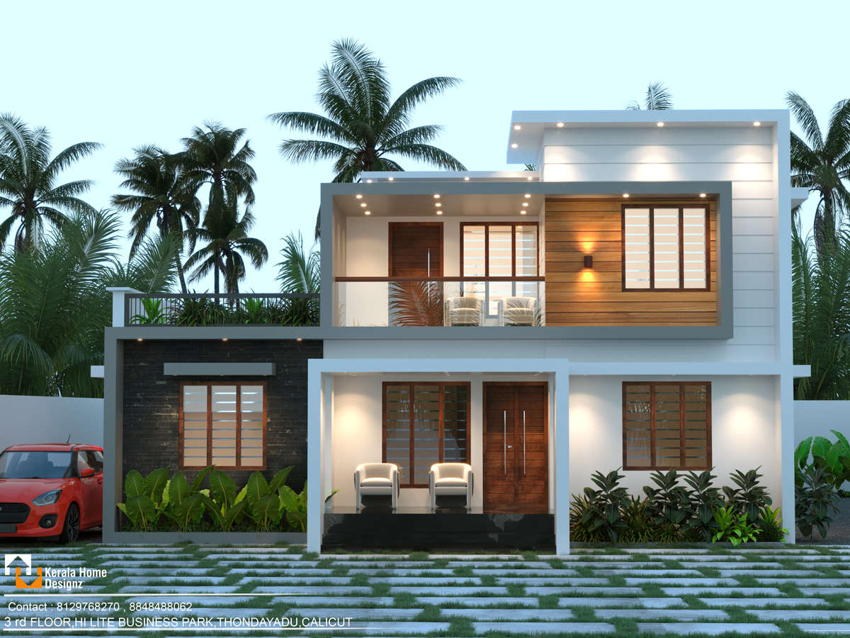 Exterior, Lighting Designs by 3D & CAD Kerala Home Designz, Kozhikode