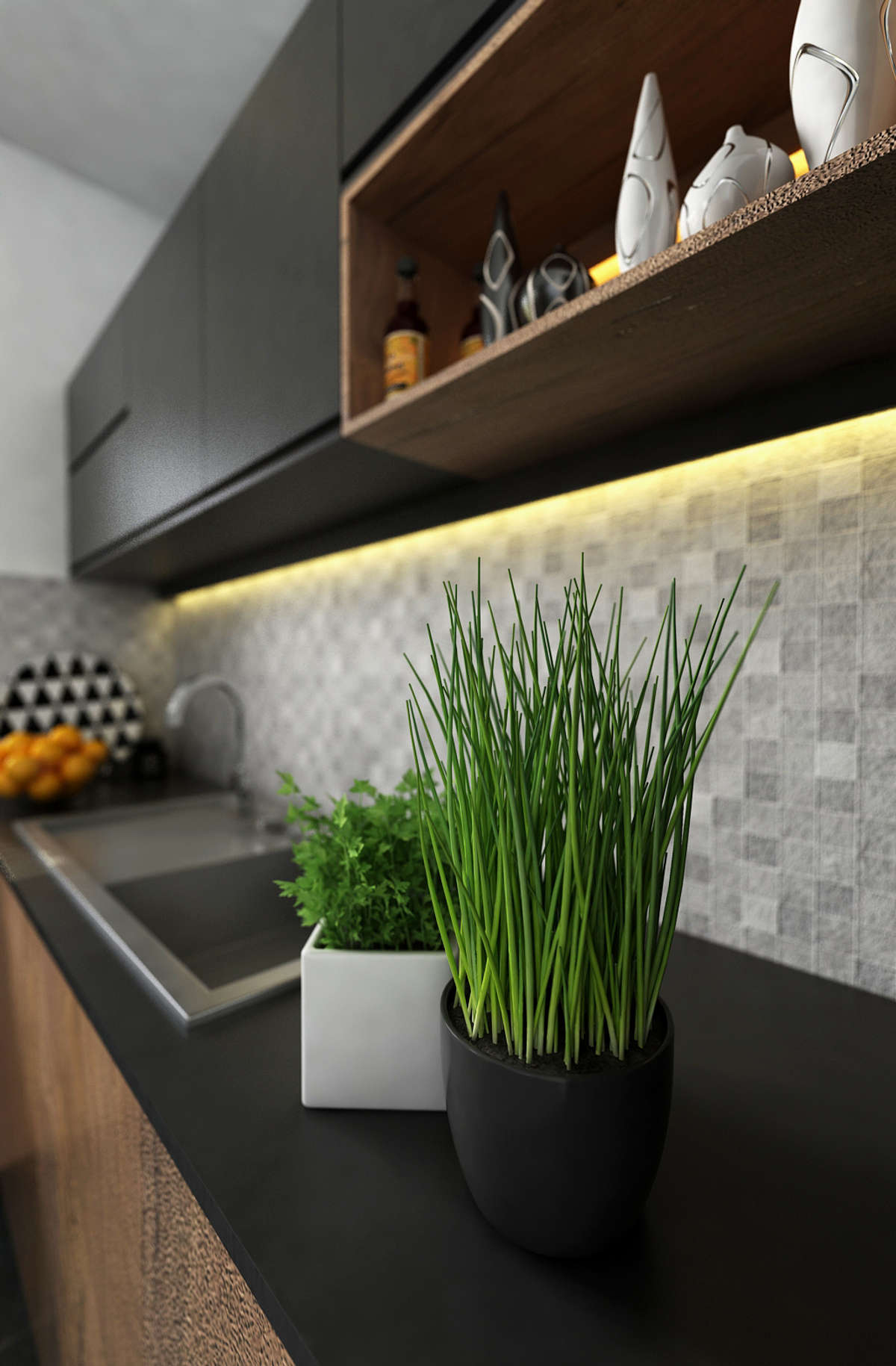 Lighting, Kitchen, Storage Designs by Interior Designer Trio Arch studio, Thrissur | Kolo