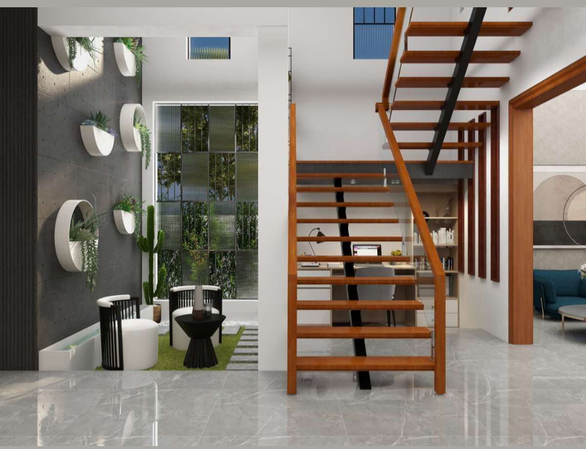 Staircase, Living, Furniture Designs by Architect Aleena Architects and Engineers, Alappuzha | Kolo