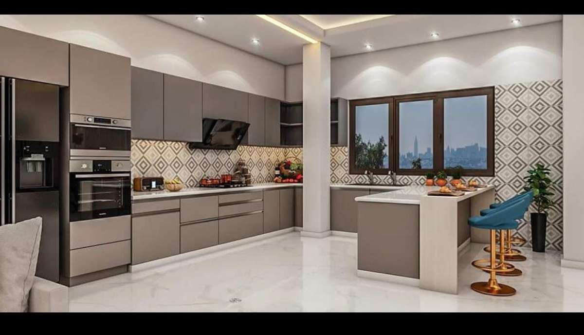Kitchen, Lighting, Storage Designs by Contractor irshad saifi, Delhi | Kolo