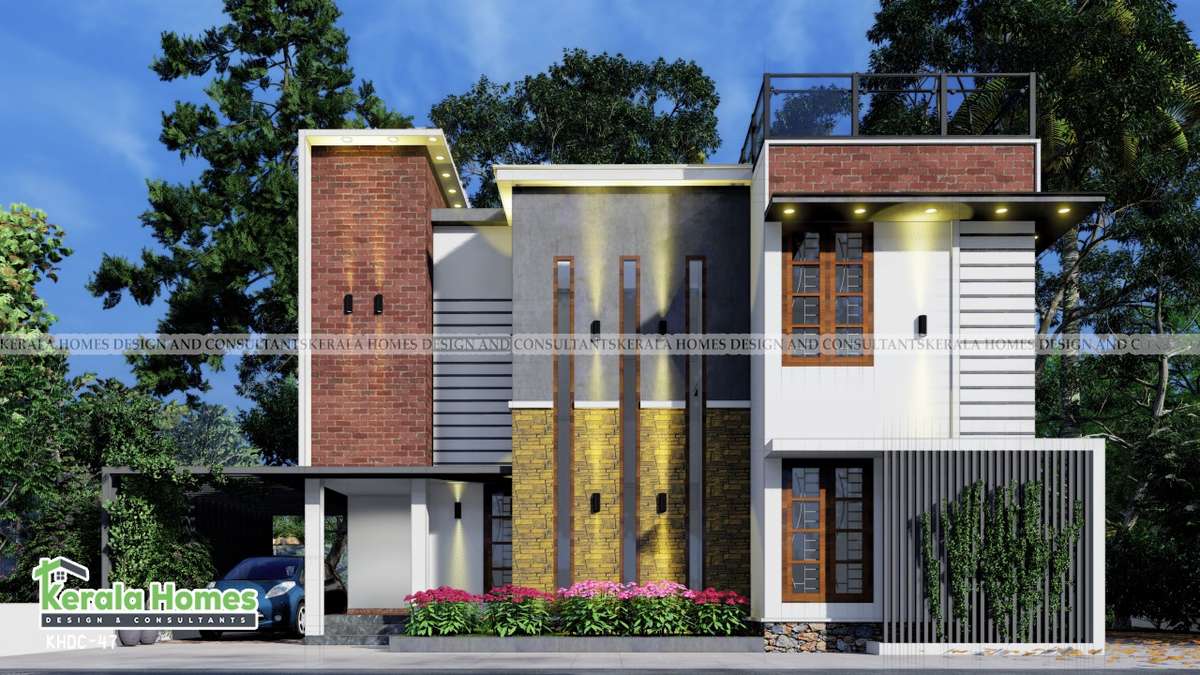 Exterior, Lighting Designs by Architect KERALA HOMES DESIGN, Ernakulam