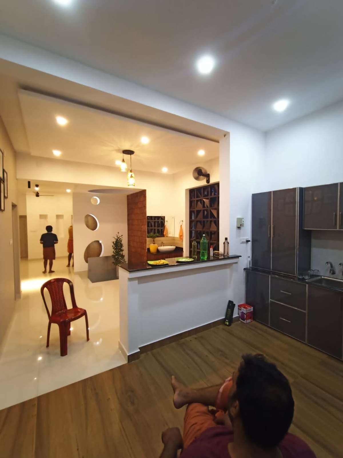 Ceiling, Lighting, Kitchen, Storage Designs by Architect Nidhish T vasudev, Thrissur | Kolo