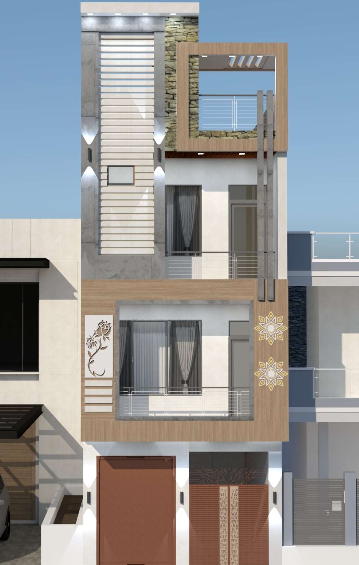 Exterior, Lighting Designs by Interior Designer Anuradha Shukla, Delhi | Kolo