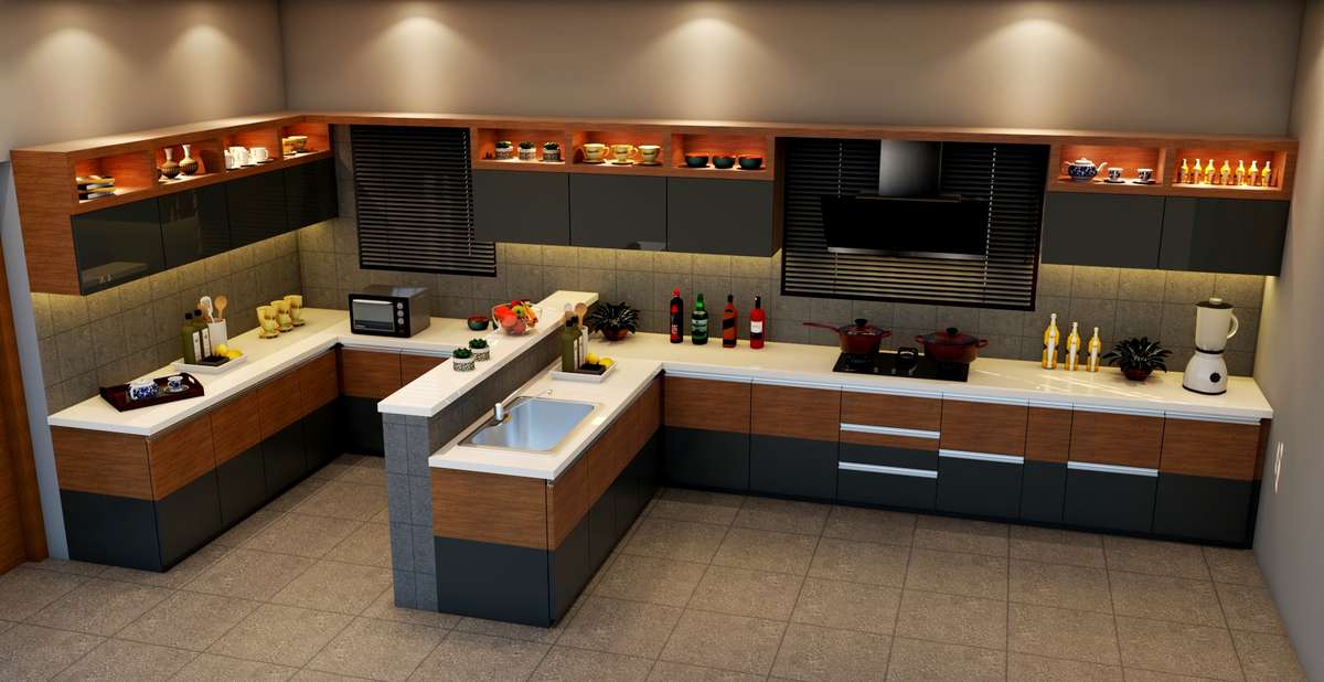 Kitchen, Storage Designs by Civil Engineer AJMAL T THAJUDEEN, Thiruvananthapuram | Kolo