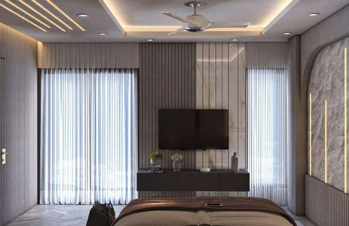 Ceiling, Furniture, Storage, Bedroom, Wall Designs by Interior Designer Pradeep Sharma, Gurugram | Kolo