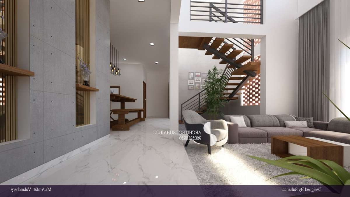 Furniture, Living, Staircase Designs by Contractor Welcome Real Estate, Malappuram | Kolo