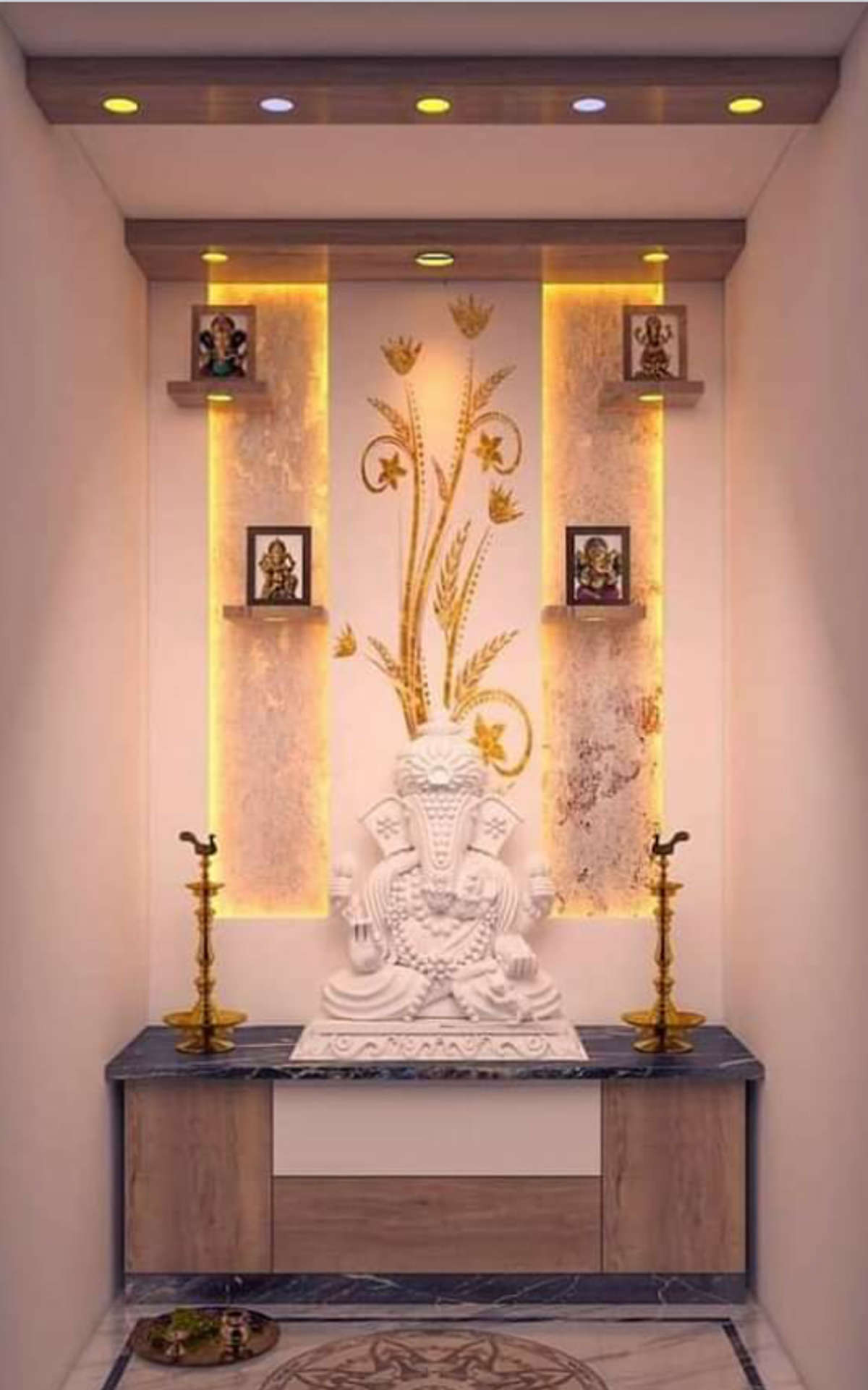 Lighting, Prayer Room, Storage Designs by Carpenter vikash kumar, Delhi | Kolo