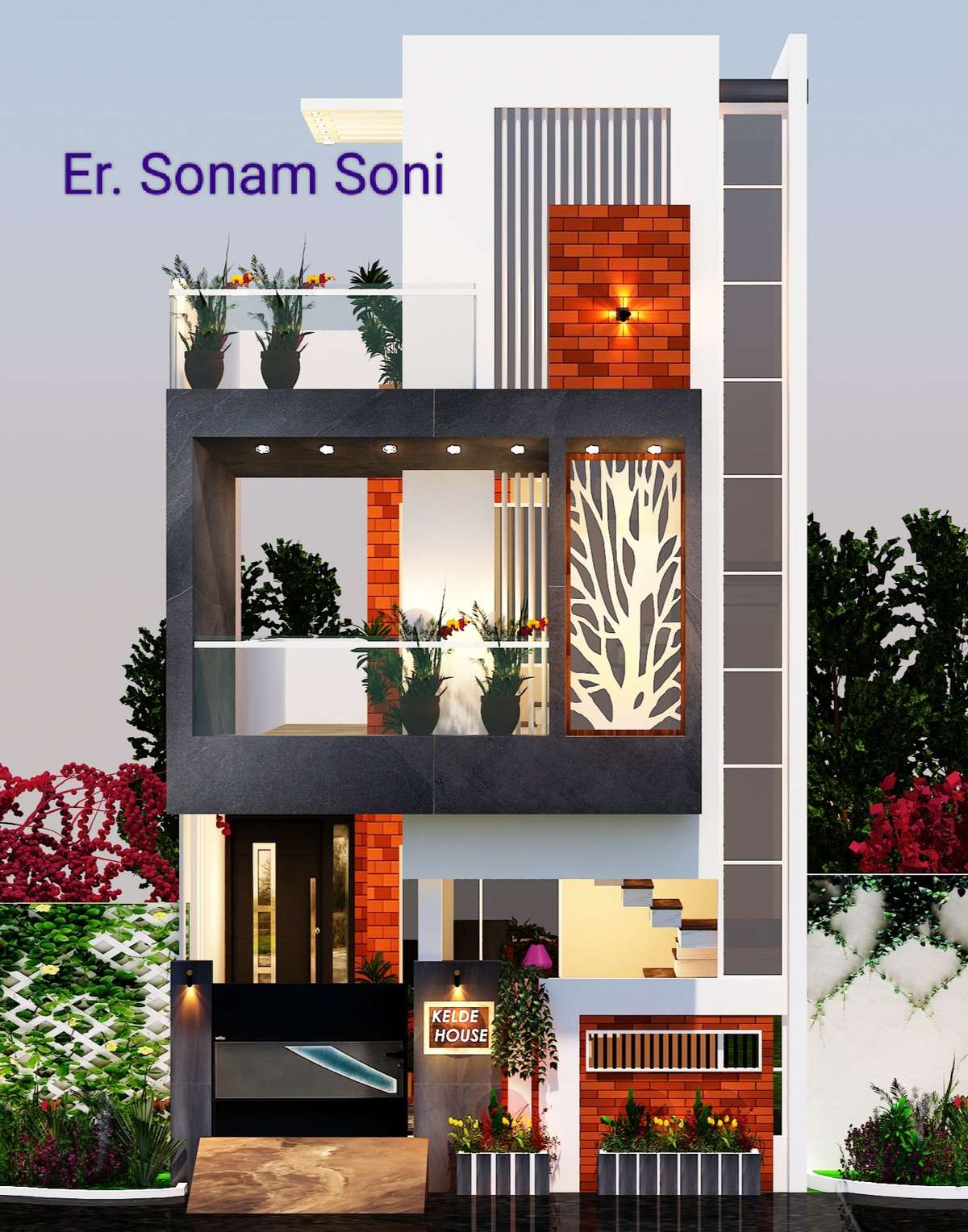 Exterior, Lighting Designs by Civil Engineer Er Sonam soni, Indore | Kolo