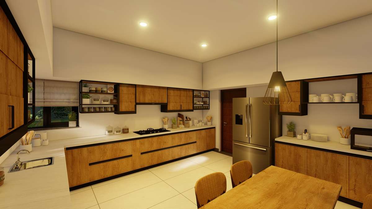 Kitchen, Storage Designs by Architect Ar Jinsan Chacko, Kottayam | Kolo