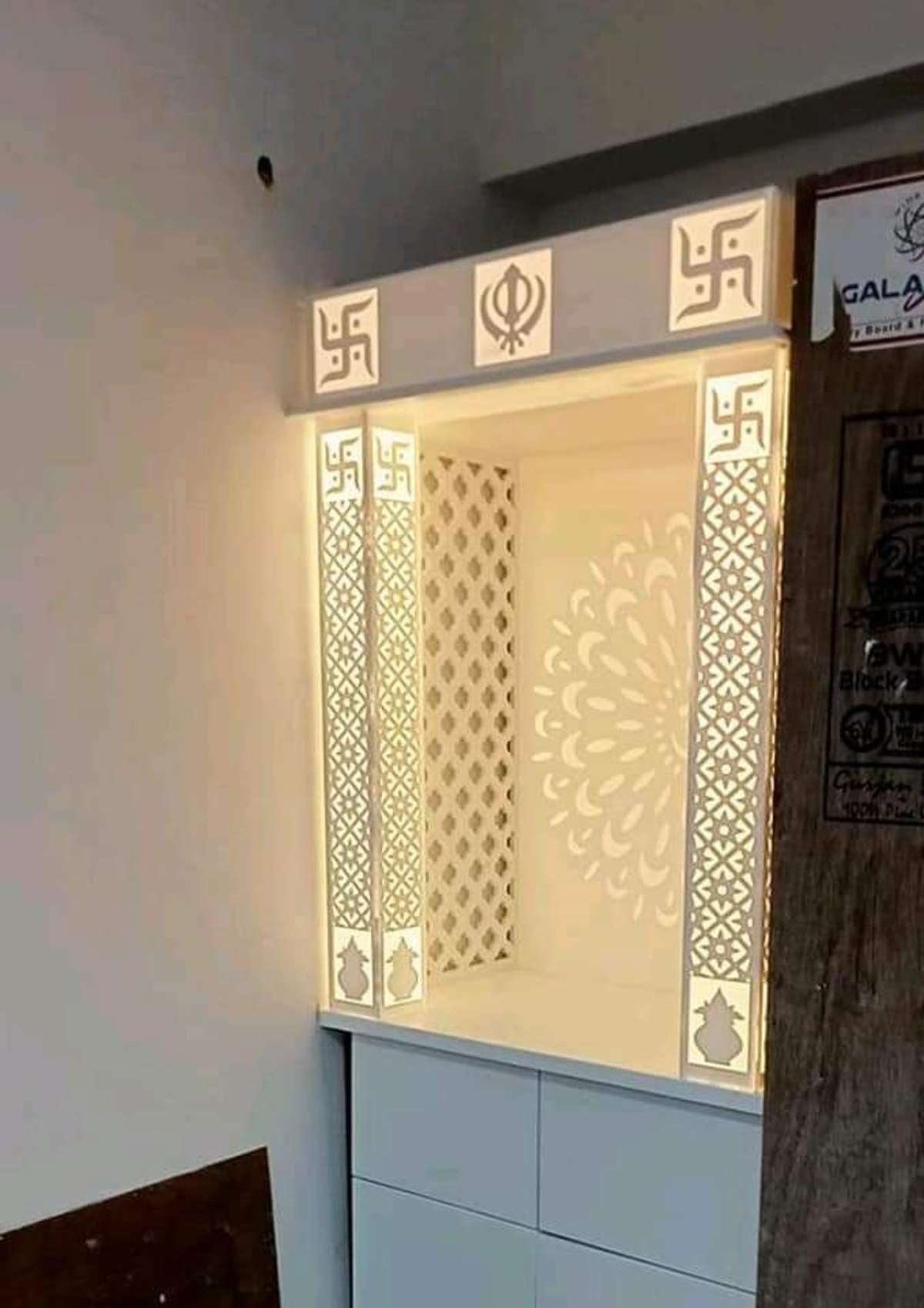 Lighting, Prayer Room, Storage Designs by Interior Designer Mustafa Modi, Indore | Kolo