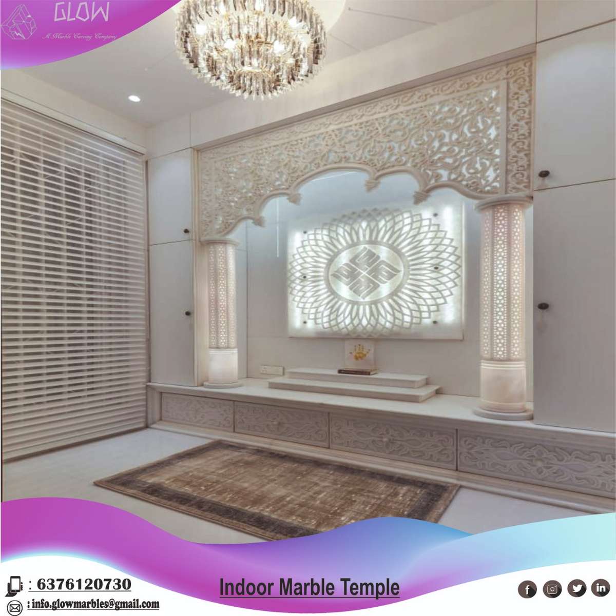 Lighting, Prayer Room, Home Decor Designs by Building Supplies Glow Marble A Marble Carving Company, Jaipur | Kolo