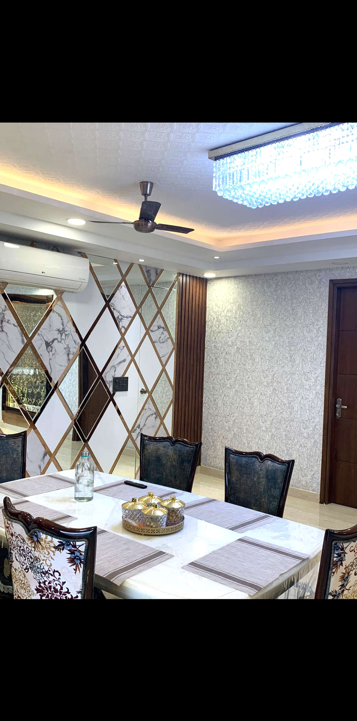Dining, Furniture, Table, Wall, Ceiling Designs by Interior Designer Manveen Kaur, Gurugram | Kolo