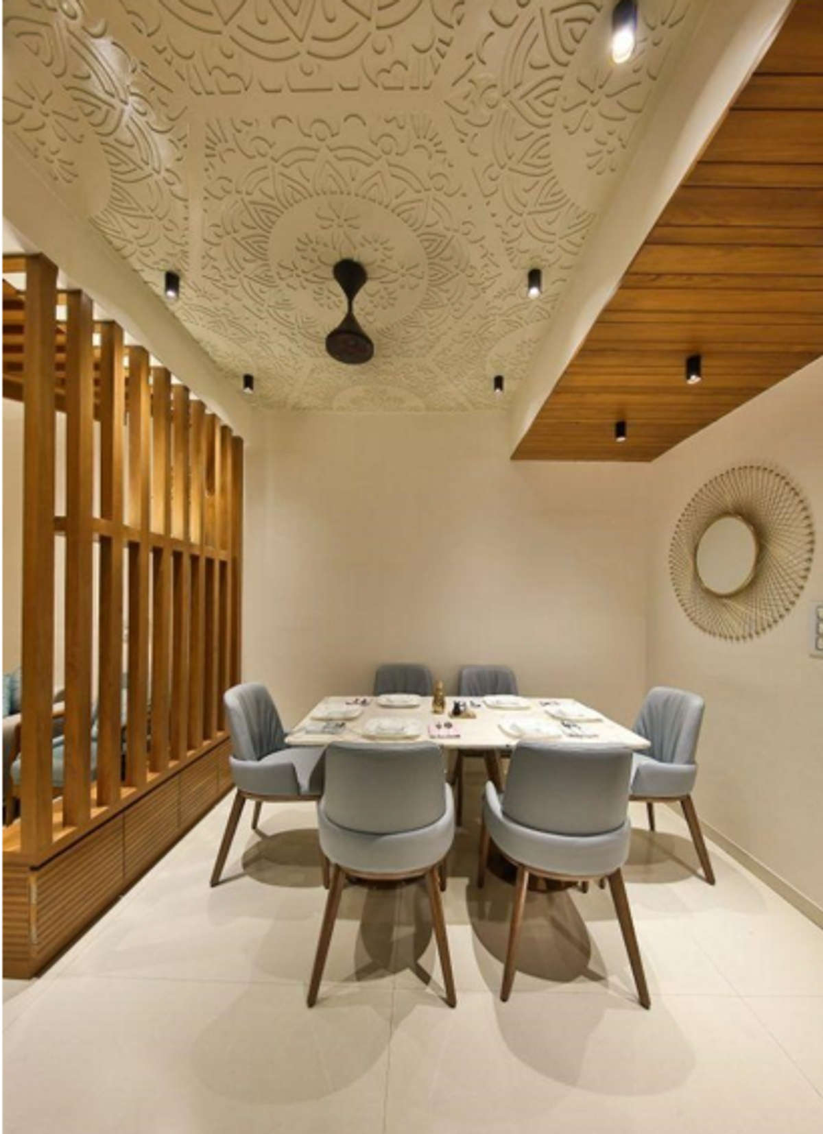 Dining, Furniture, Table, Ceiling, Lighting Designs by Contractor Shiv pop, Delhi | Kolo
