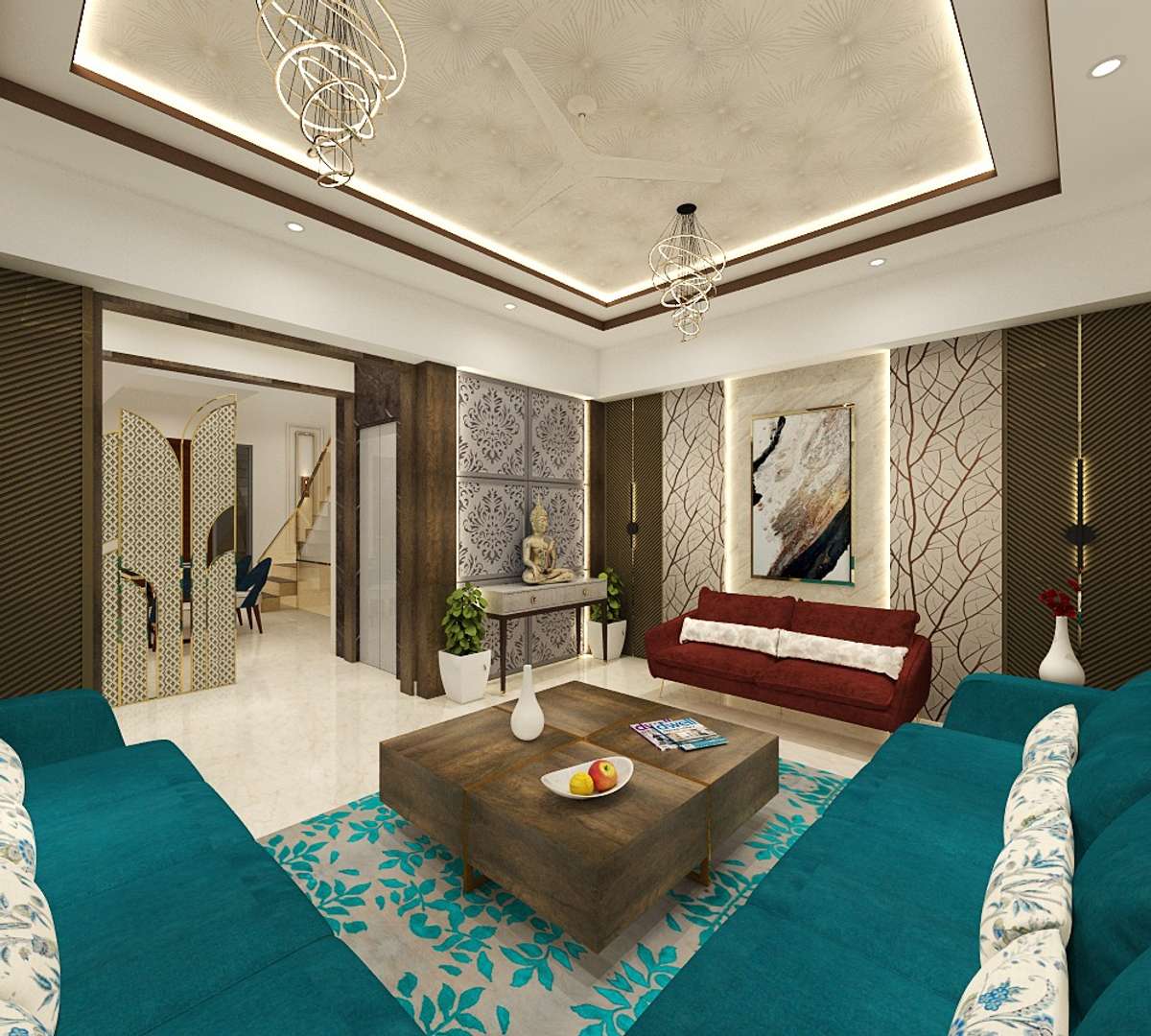 Ceiling, Furniture, Lighting, Living, Table Designs by Interior Designer shankar singh Shekhawat, Alwar | Kolo