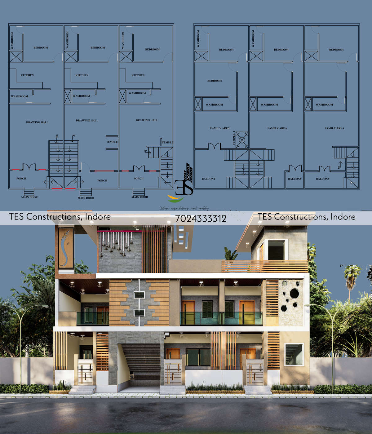 Exterior, Plans Designs by Contractor Pratish Awasthi, Indore | Kolo