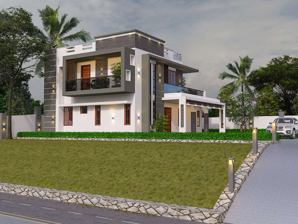 Exterior, Lighting Designs by Contractor Salin Fasil, Thiruvananthapuram | Kolo