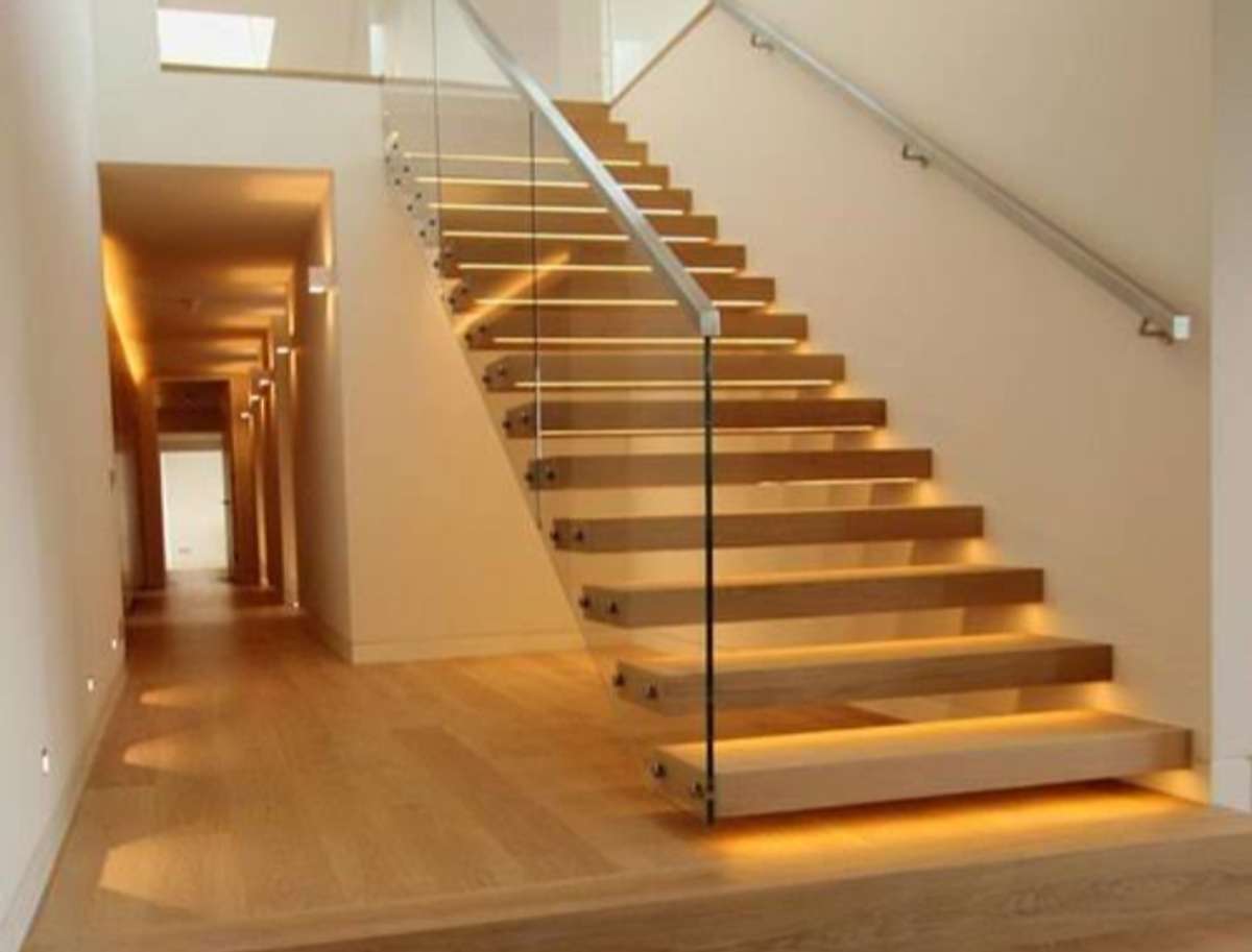 Staircase, Lighting, Flooring Designs by Architect basith bin  sayid, Kozhikode | Kolo