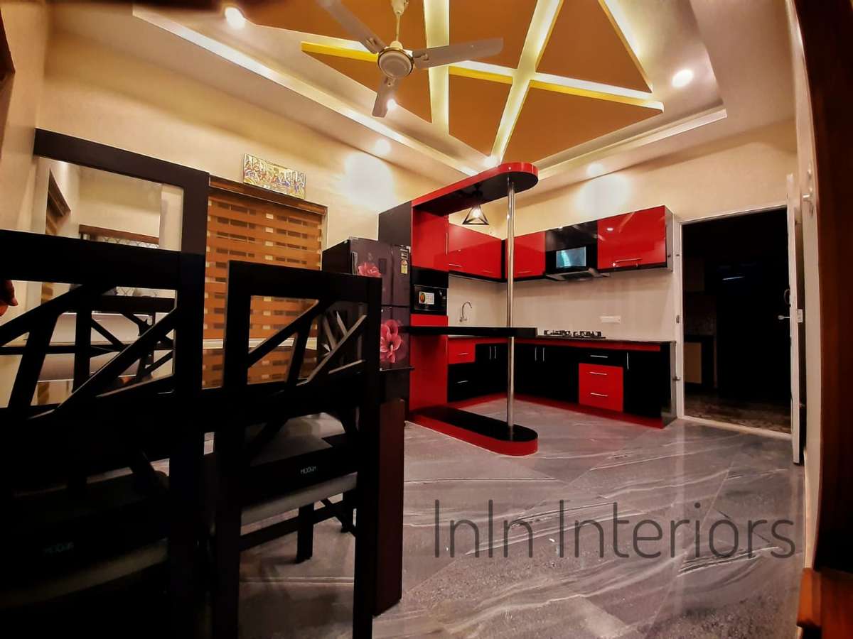 Dining, Furniture, Lighting, Kitchen, Storage, Ceiling Designs by Contractor Sharuk Shahul, Alappuzha | Kolo