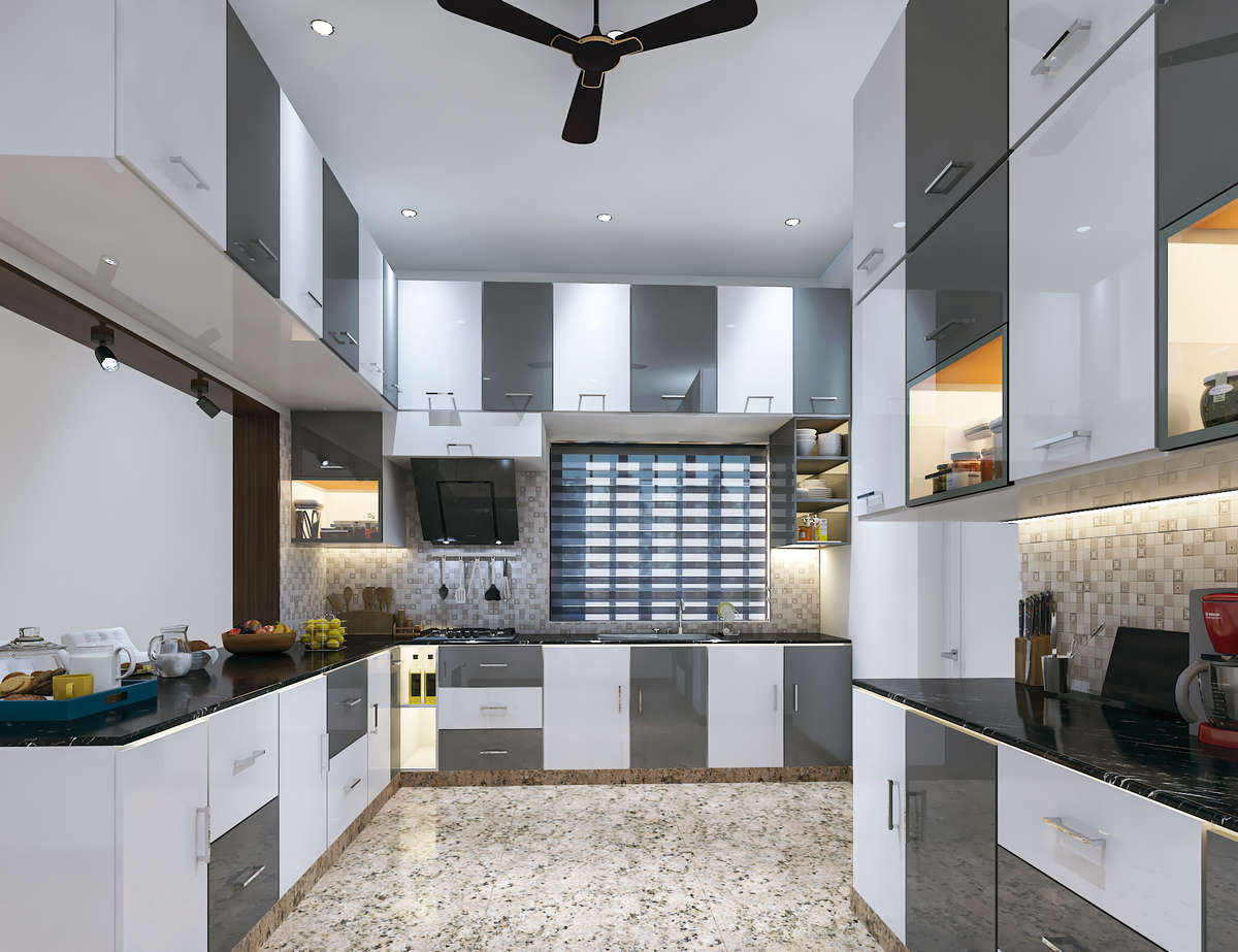 Kitchen, Lighting, Storage Designs by Interior Designer ℍ𝔸𝔹𝕀𝕋 𝔸ℝ𝕋 𝕊𝕋𝕌𝔻𝕀𝕆, Ernakulam | Kolo