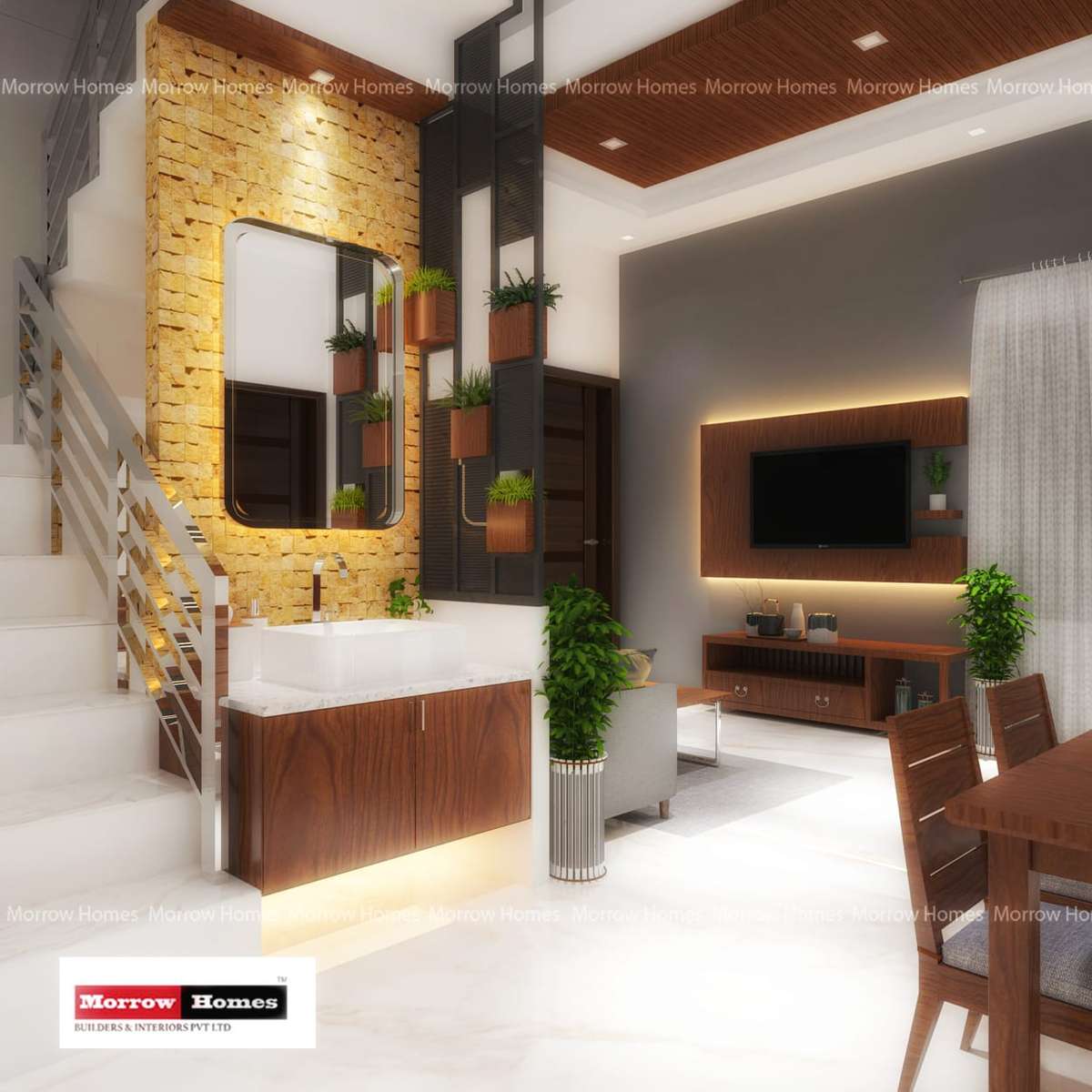 Dining, Furniture, Table, Storage, Lighting Designs by Architect morrow home designs, Thiruvananthapuram | Kolo