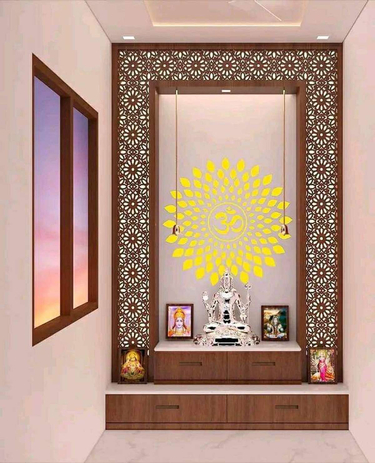 Prayer Room, Storage Designs by Contractor HIBA INTERIOR S, Gautam Buddh Nagar | Kolo