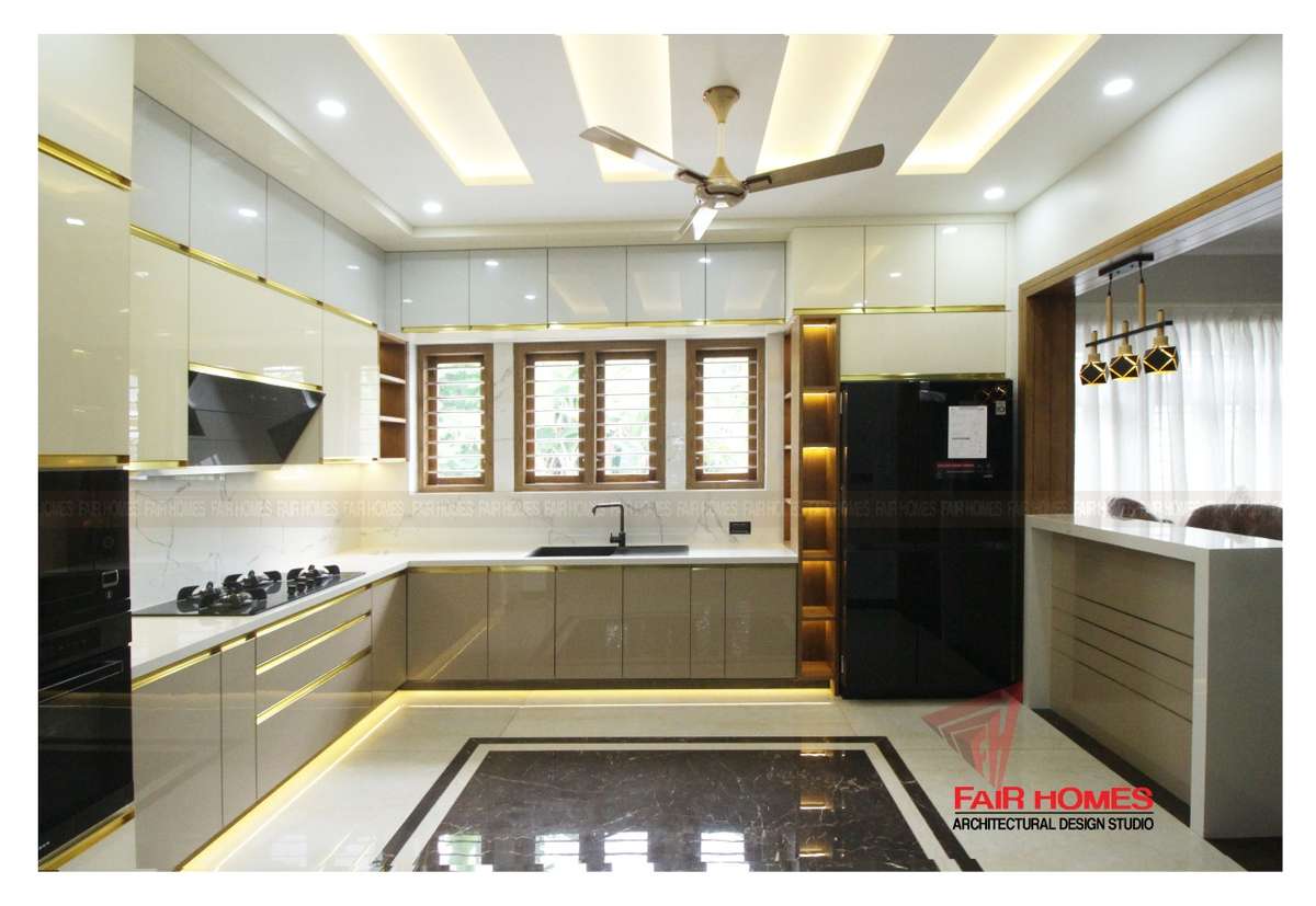 Kitchen, Lighting, Storage Designs by Interior Designer Fairhomes Architects   Interiors, Ernakulam | Kolo
