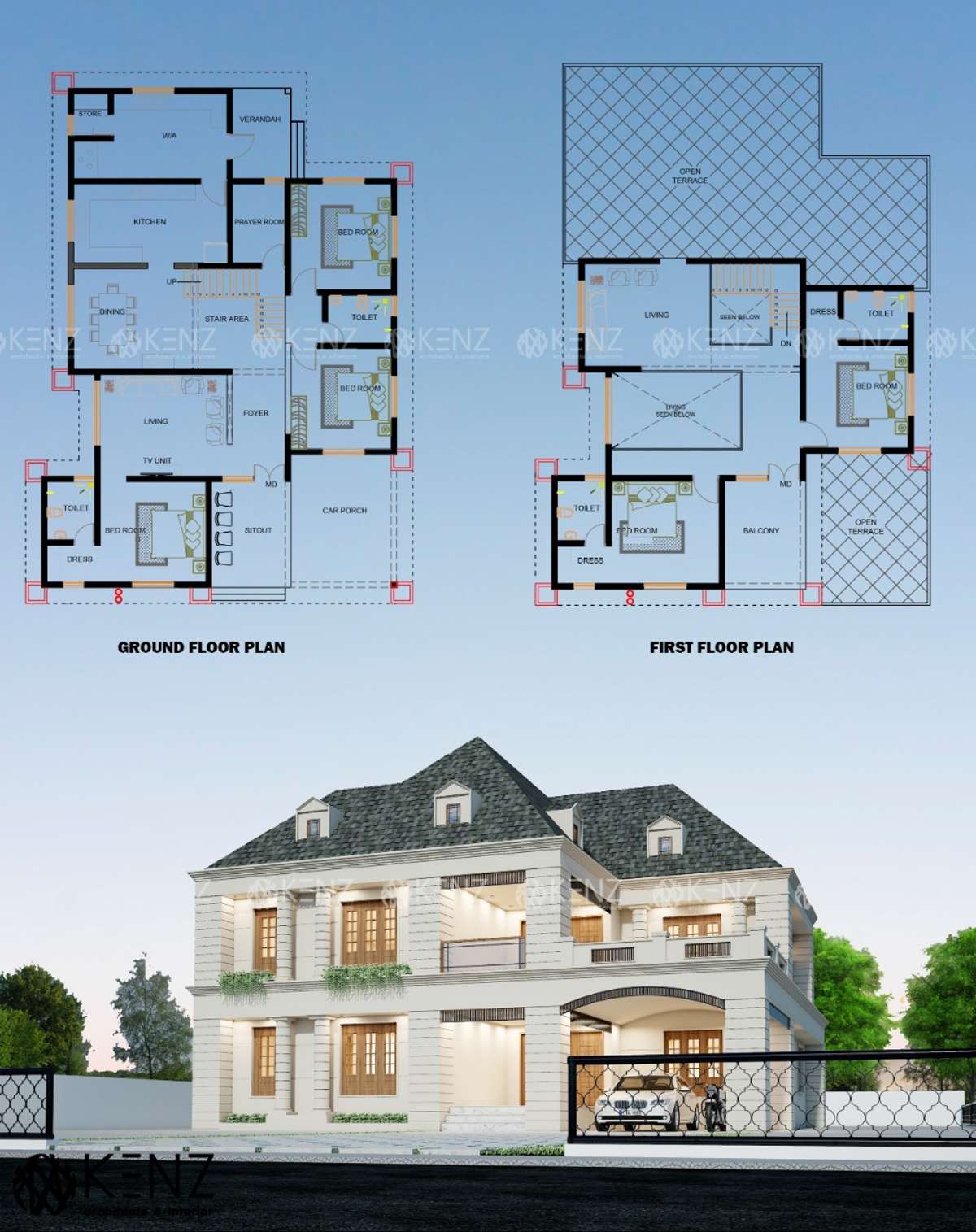 Designs by Civil Engineer kenz Architects, Kannur | Kolo