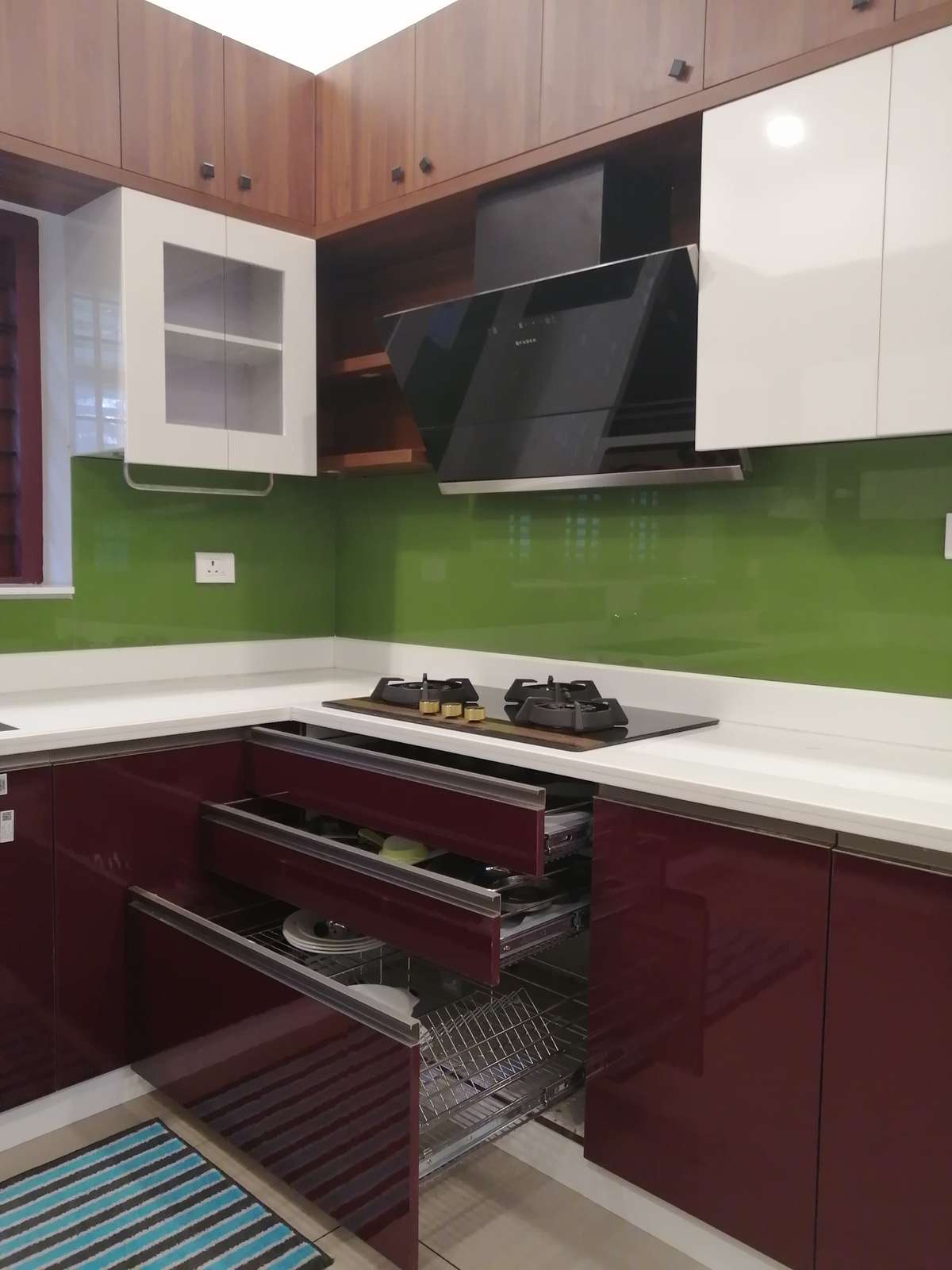 Kitchen, Lighting, Storage Designs by Interior Designer Santhosh Samuel, Pathanamthitta | Kolo