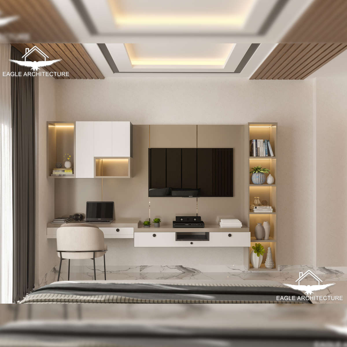 Bedroom, Furniture, Lighting, Storage, Wall Designs by Interior Designer Rohit Sharma, Delhi | Kolo