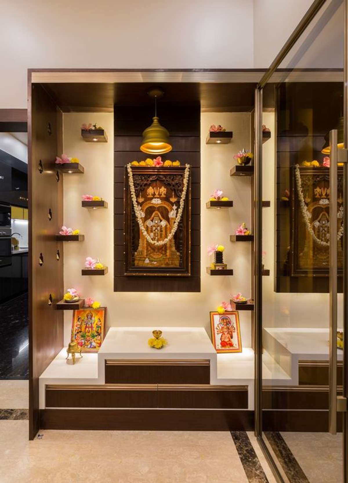 Lighting, Storage, Prayer Room Designs by Interior Designer Acharaj kumar, Jaipur | Kolo