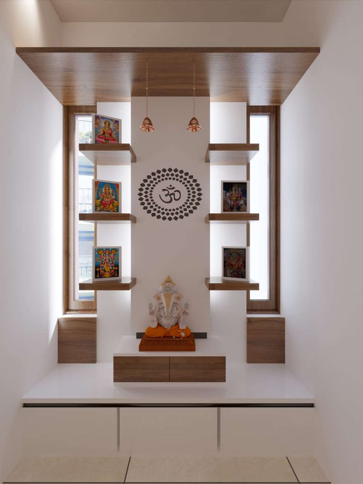 Prayer Room, Storage Designs by Civil Engineer Vinod M Nair, Thrissur Kolo