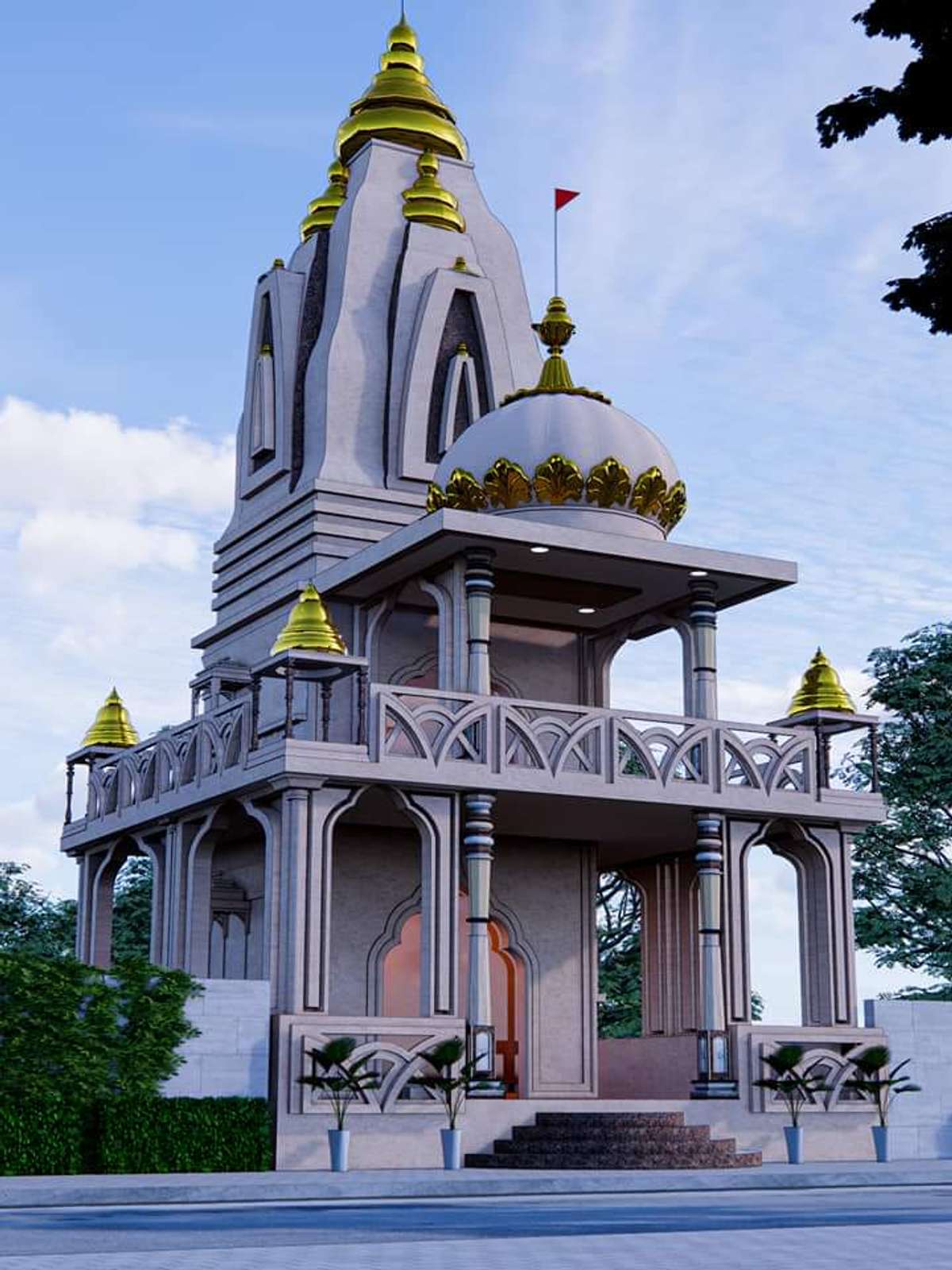 Hindu Temple Design 3d
