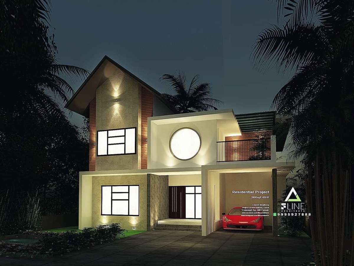 Exterior, Lighting Designs by Architect AR AB FAISAL, Malappuram | Kolo