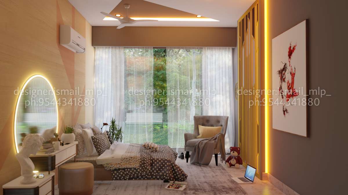 Bedroom, Furniture, Lighting, Storage, Home Decor Designs by Interior Designer Trio Designers Interior and architects, Kasaragod | Kolo