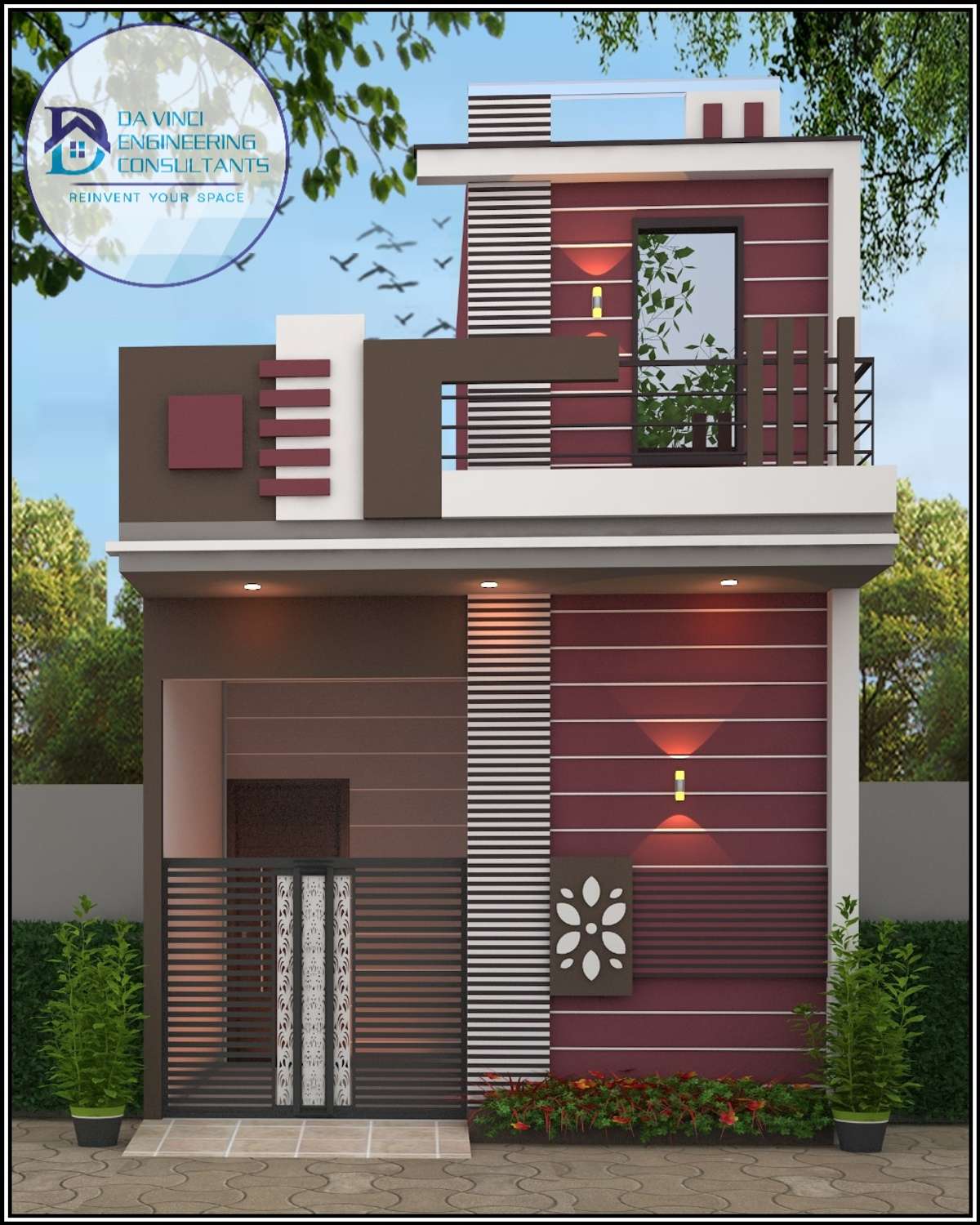 Exterior, Lighting Designs by 3D & CAD Da Vinci House ELEVATION ...