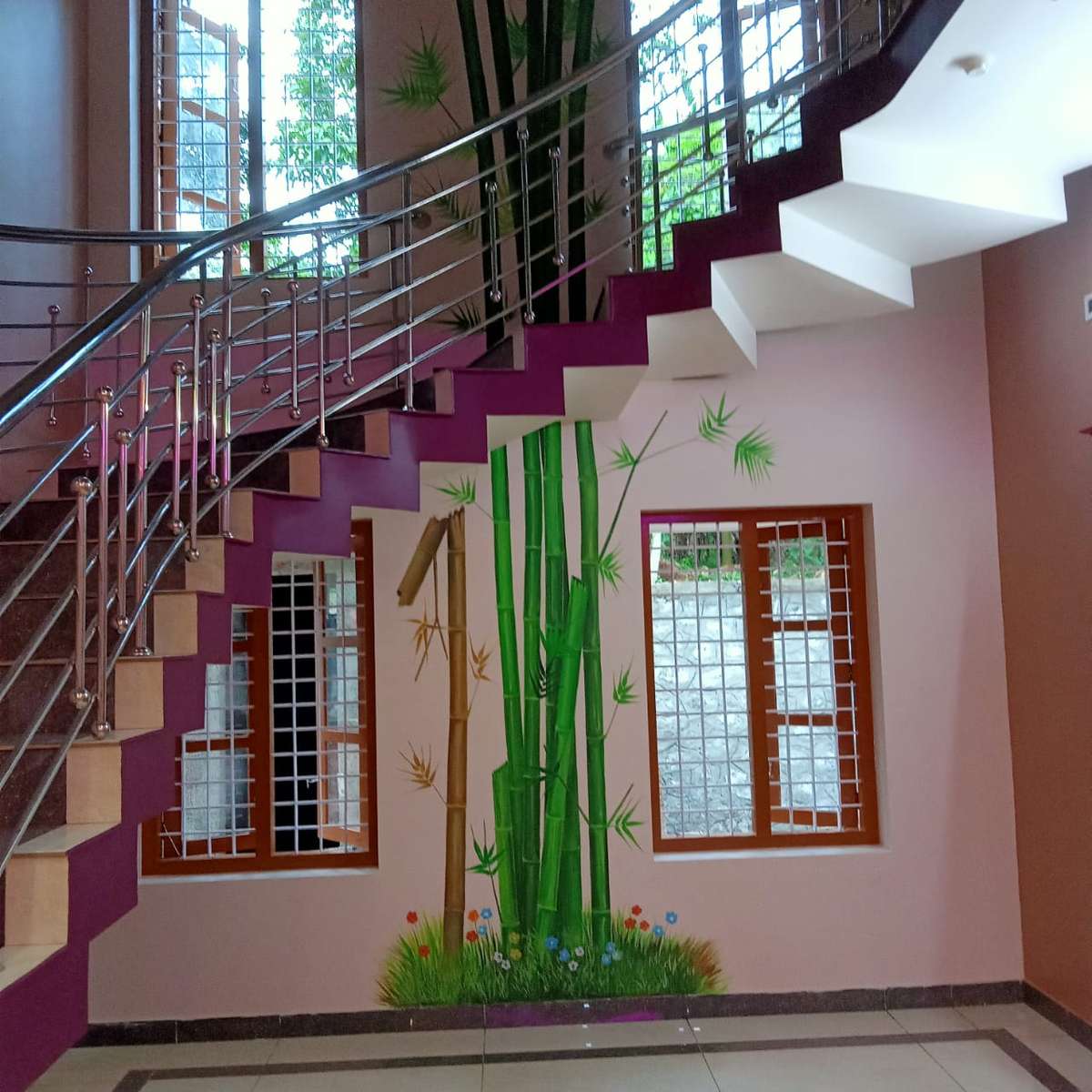 Wall, Staircase Designs by Painting Works Sambilby bilby, Kollam | Kolo