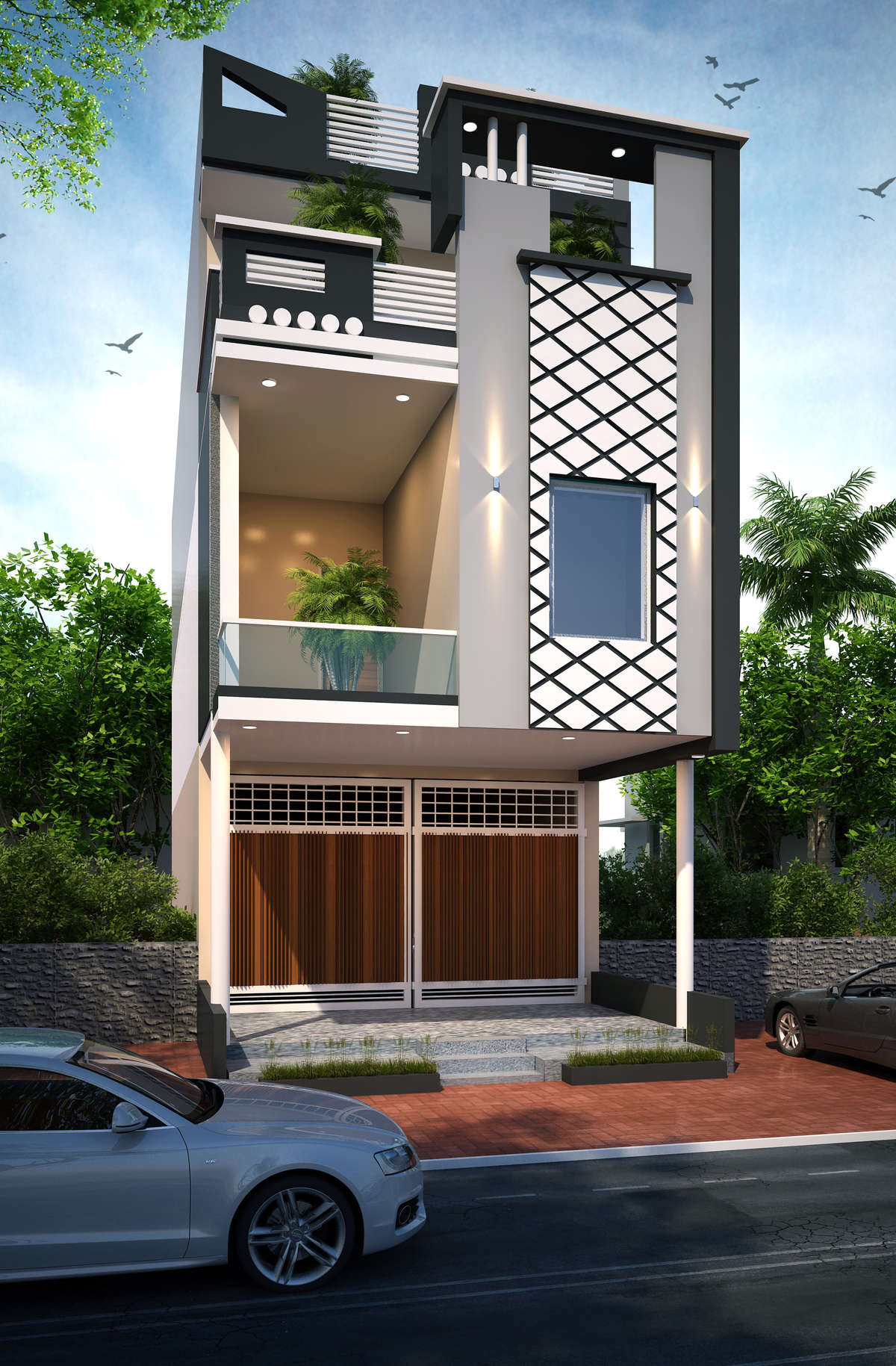 Exterior, Lighting Designs by Architect Er Vipul Saraf, Indore | Kolo