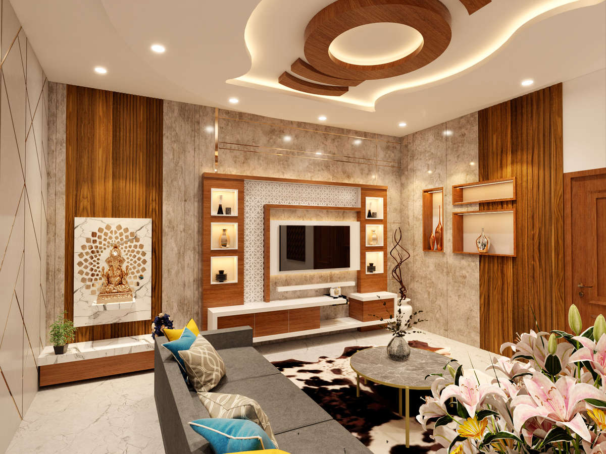 Ceiling, Lighting, Living, Furniture, Storage Designs by Architect Nidhish T vasudev, Thrissur | Kolo