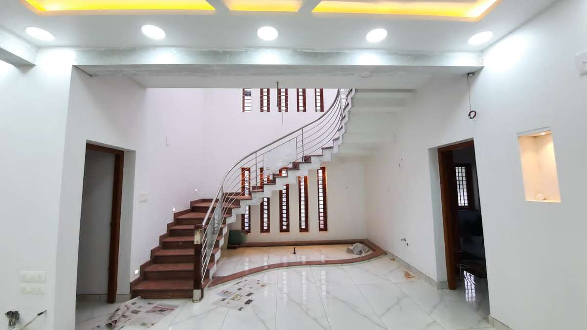 Staircase, Lighting, Flooring Designs by Civil Engineer stiby kamal, Thrissur | Kolo