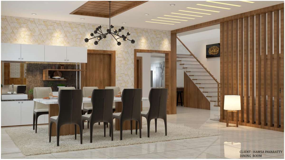 Furniture, Lighting, Dining, Table Designs by Civil Engineer JITHIN BUILDERS, Kollam | Kolo