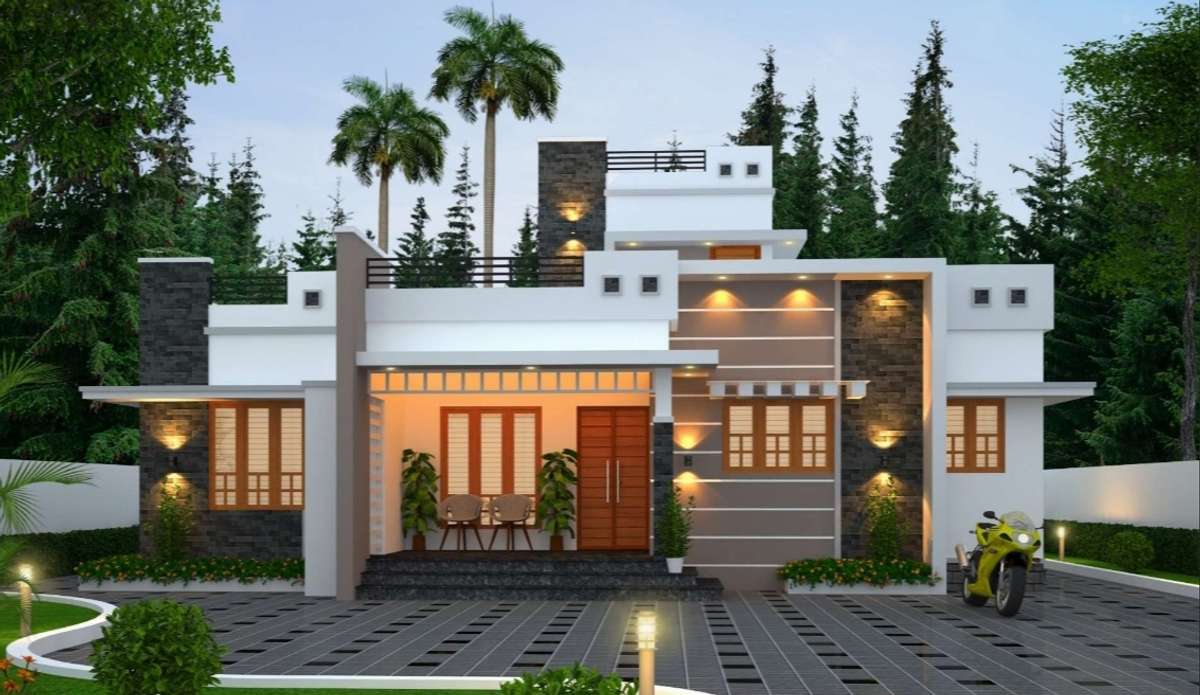 Exterior, Lighting Designs by Contractor Krishna Builders, Thrissur | Kolo
