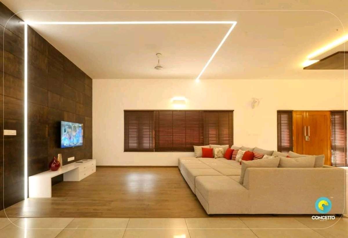 Ceiling, Furniture, Lighting, Living Designs by Architect Concetto Design Co, Kozhikode | Kolo