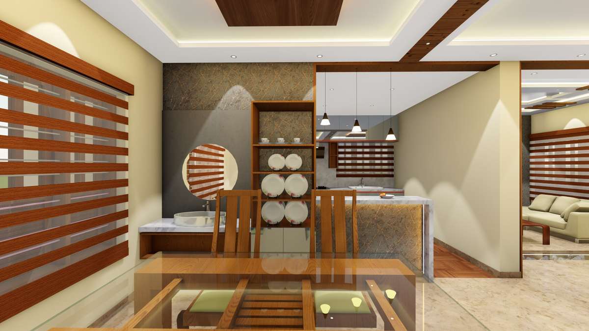 Kitchen, Lighting, Storage Designs by Contractor Vipin Sudarsanan, Kollam | Kolo