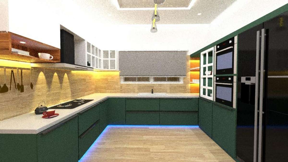 Lighting, Kitchen, Storage Designs by Interior Designer Roshin Kp, Kannur | Kolo